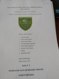 PENGARUH GAYA BELAJAR GURU TERHADAP SISWA/I MAN 5 BOGOR
